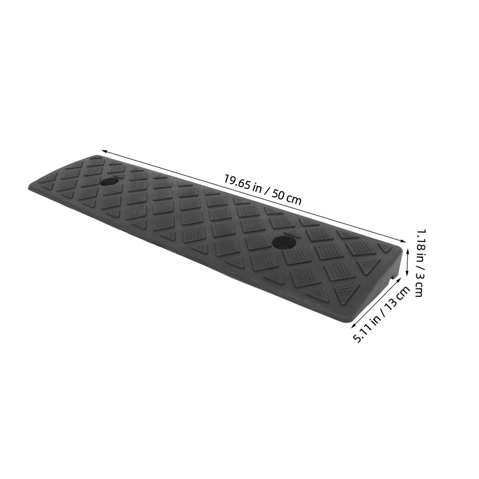 SHERCHPRY Set 2 Pezzi Di Pedana in Gomma 3 Cm Altezza, Superficie Antiscivolo, Riduzione Vibrazioni, Per Vialetti, Soglie e Rampe Pedonali