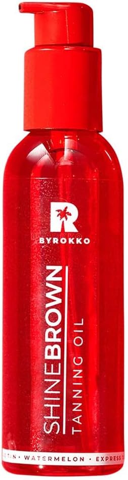 BYROKKO Shine Brown Watermelon Tanning Accelerator Oil (145ml) Premium Oil for Turbo Tan, Sun and Solarium, Fastest, Most Efficient Tanning Oil