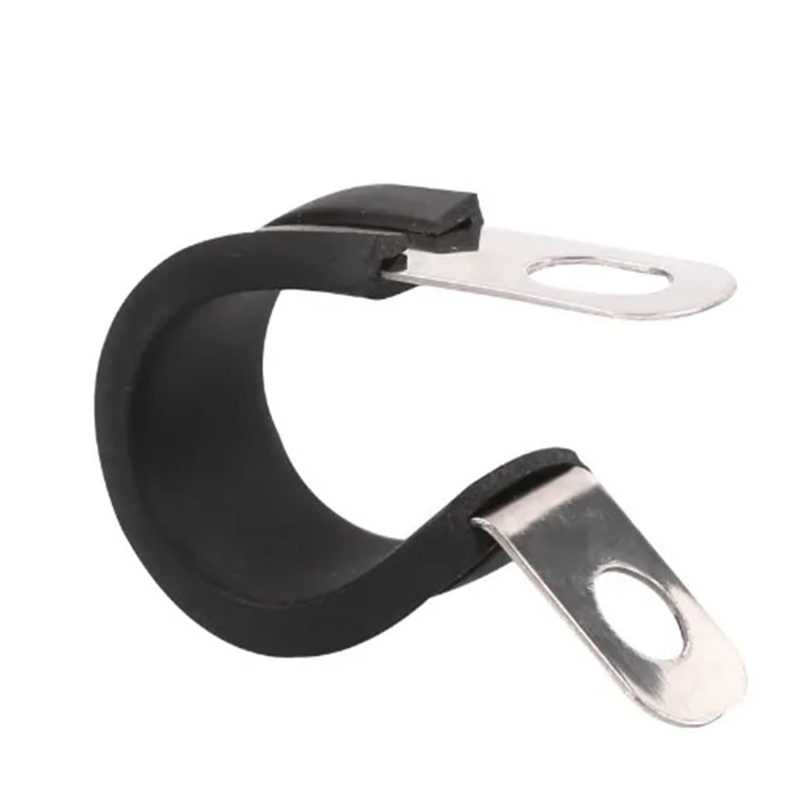 Pipe clamp 2pcs 304 Stainless Steel Rubber Lined P Clips Cable Mounting Hose Pipe Clamp(28mm)