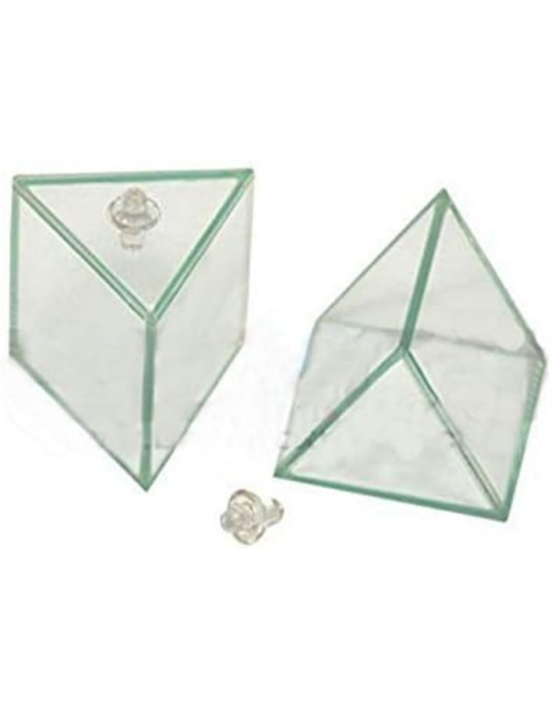 Hollow Glass Prism 2x2x2 inches Pack of 2 Pieces for Experiments