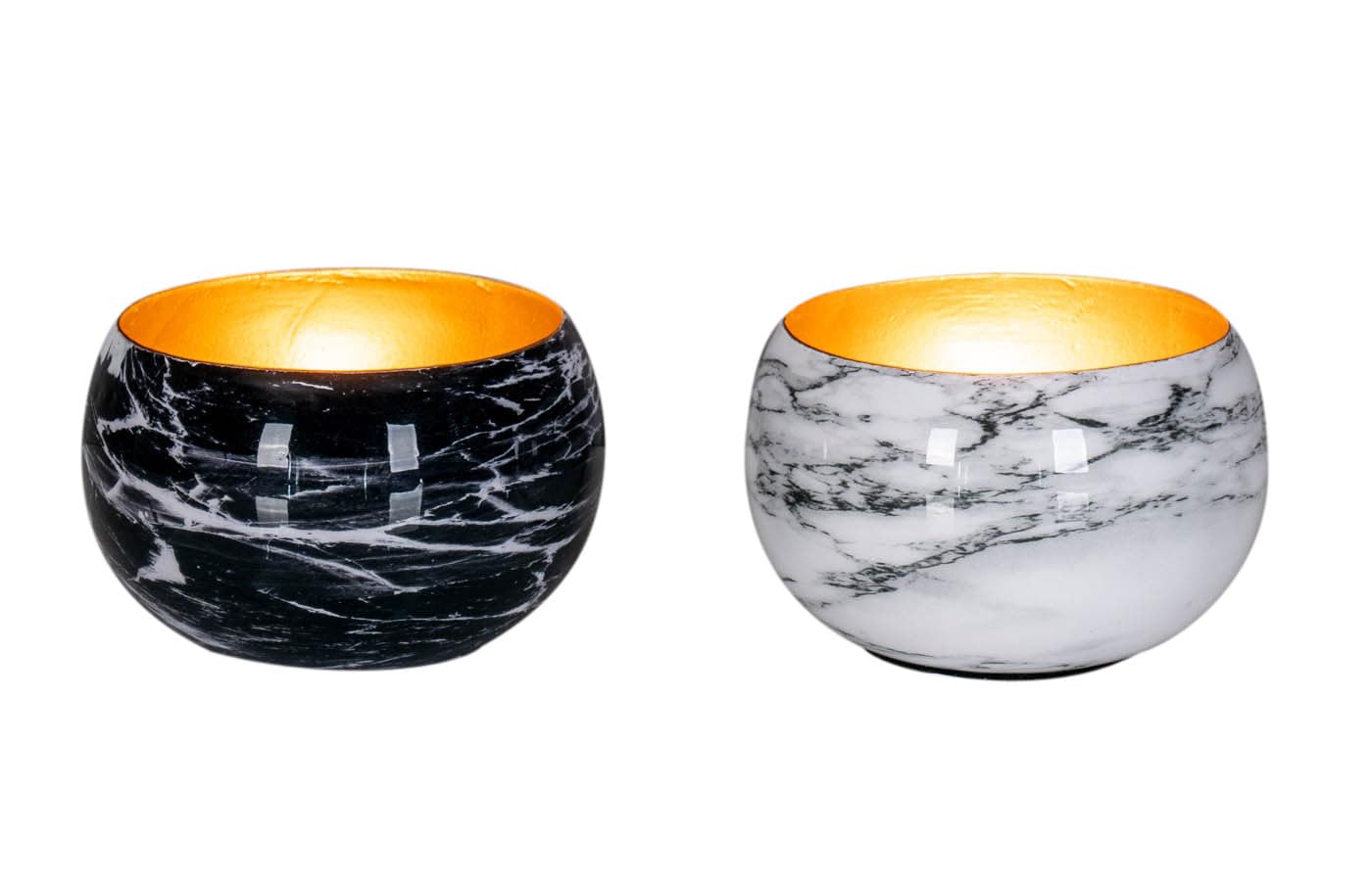 Set de 2 pots, céramique/marbre - Noir et blanc - H.14,4 cm | , créateur d'intérieur Set de 2 pots, céramique/marbre - Noir et blanc - H.14,4 cm | , créateur d'intérieur