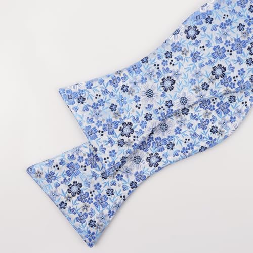 Image of Alizeal Mens 2pcs Floral Self-tied Bow Tie Pocket Square Set