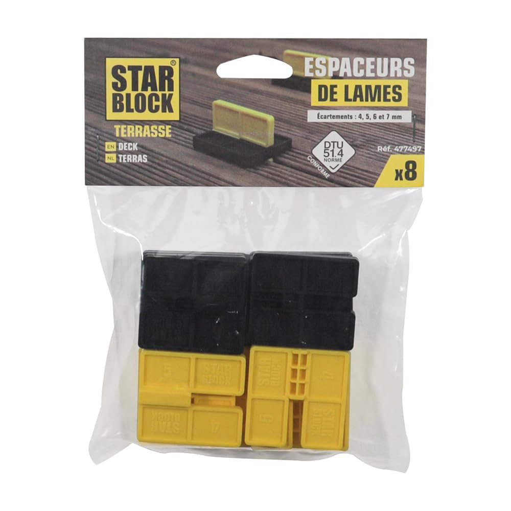 Starblock - Przekładki do desek drewnianych 4/5/6 i 7mm, zestaw 8 szt
