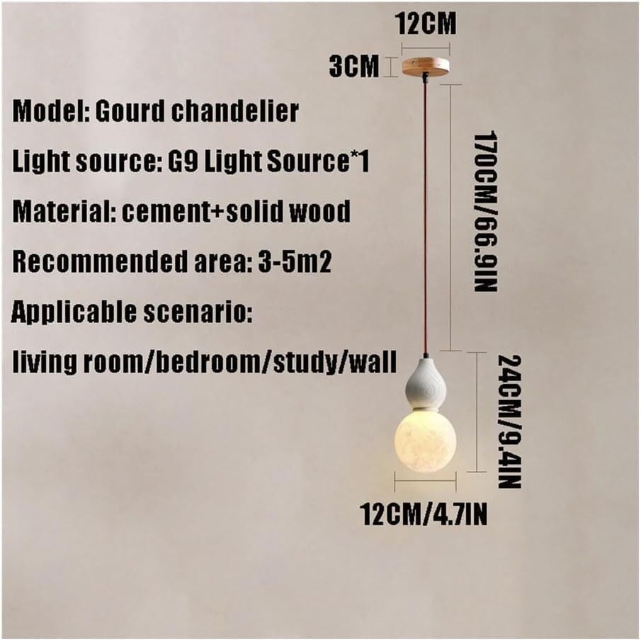Chandelier en ciment rond à double suspension moderne gris