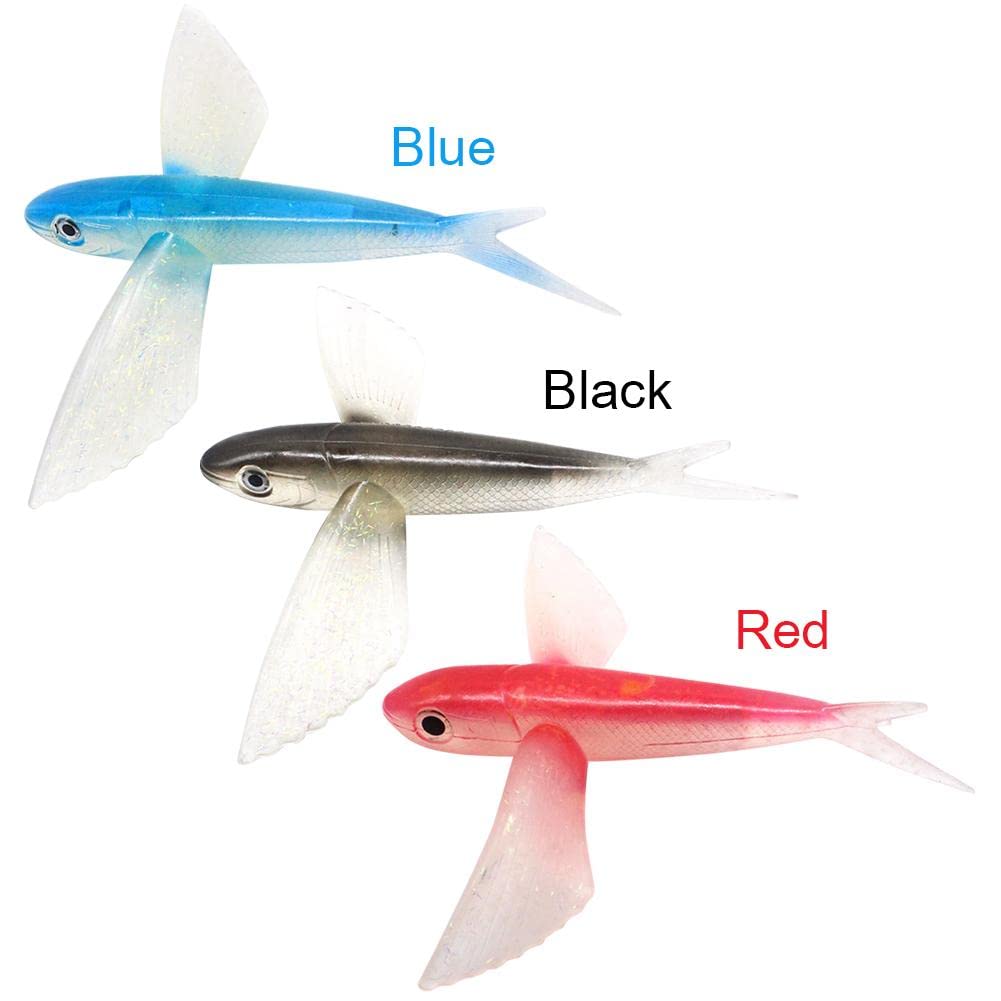 21cm 124g Bionic Flying Fish Señuelos de pesca artificial suave cebo (azul)