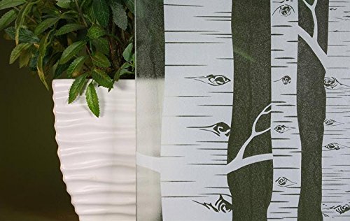 Frosted Birch Privacy Window Film 39" Wide x 85 ft miniatura 1