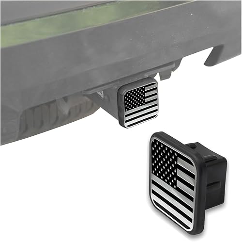 AICEL Cubierta de enganche de remolque de 2 pulgadas, tapa de enchufe de bandera estadounidense para receptores de 2 pulgadas, tubo receptor de