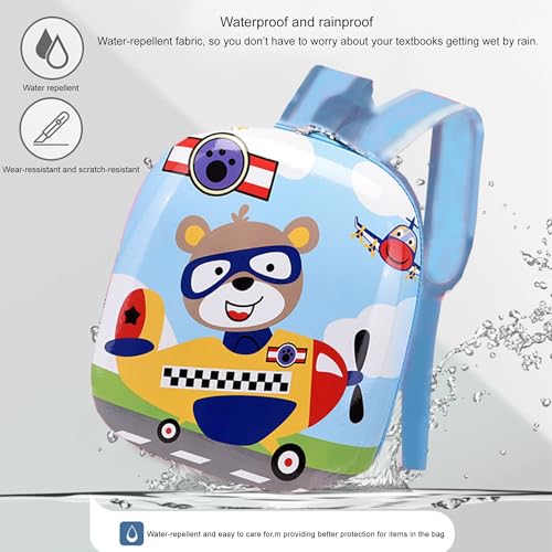 Image of BabyMoon Eggshell Multipurpose Kids Backpack | Children's School Bag for Boys & Girl's | Kids Travel Backpack | Airplane Blue