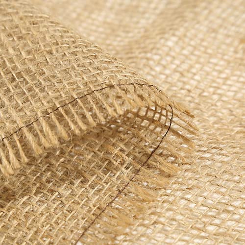 fowong Burlap Fabric,NO-FRAY Burlap Roll-Long Fabric with Finished Edges- Suitable for DIY, Tree Wraps for Winter,Burlap Plant Cover, Crafts, and Animal Bites,31 Wide X 16FT