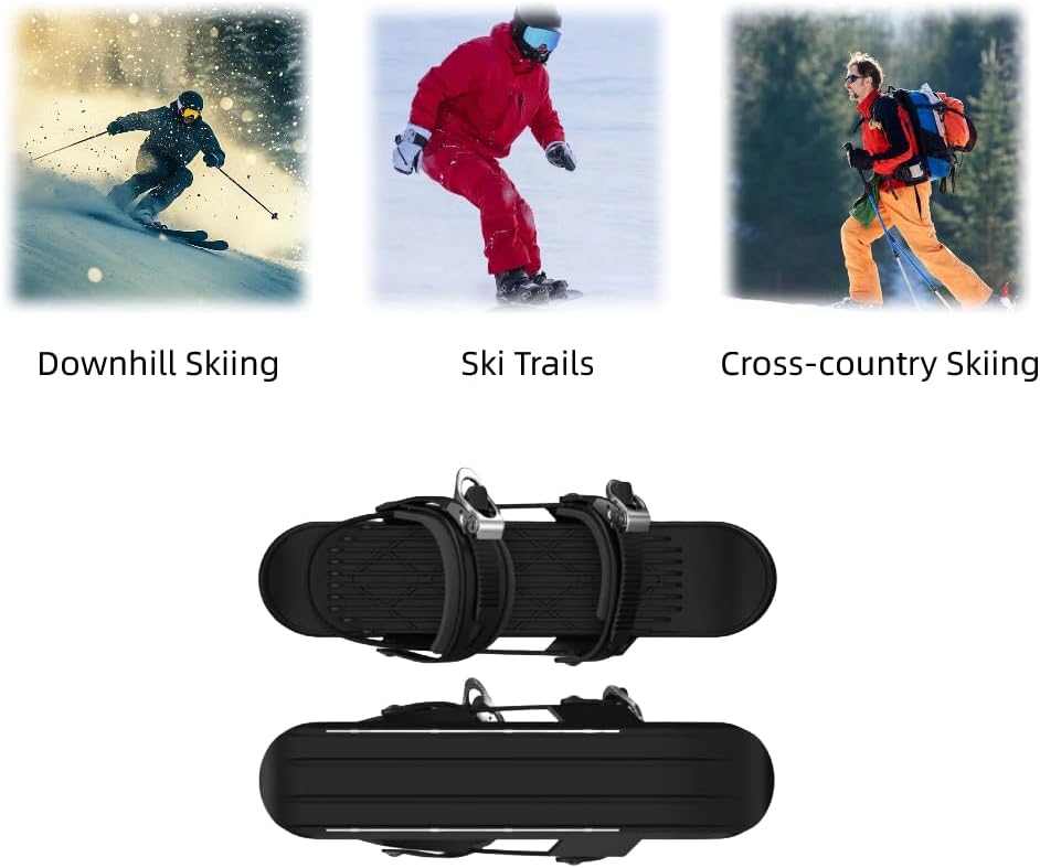 Mini Ski Skates for Snow Adjustable Mini-Skii-Skate Portable Ice Skates for Snow Winter Sports
