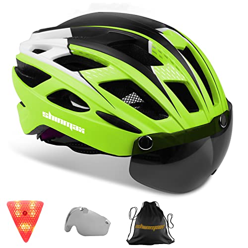 Shinmax Bike Helmet, CPSC/CPC Certificated Bicycle Helmet with Detachable Goggles&Led