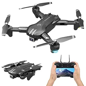 ATSNI Drone with 4K Camera Live Video,WiFi FPV Drone for Adults with 4K HD 120 Wide Angle Camera 1200 Mah Long Flight time Auto Hover Fold (New Drone)