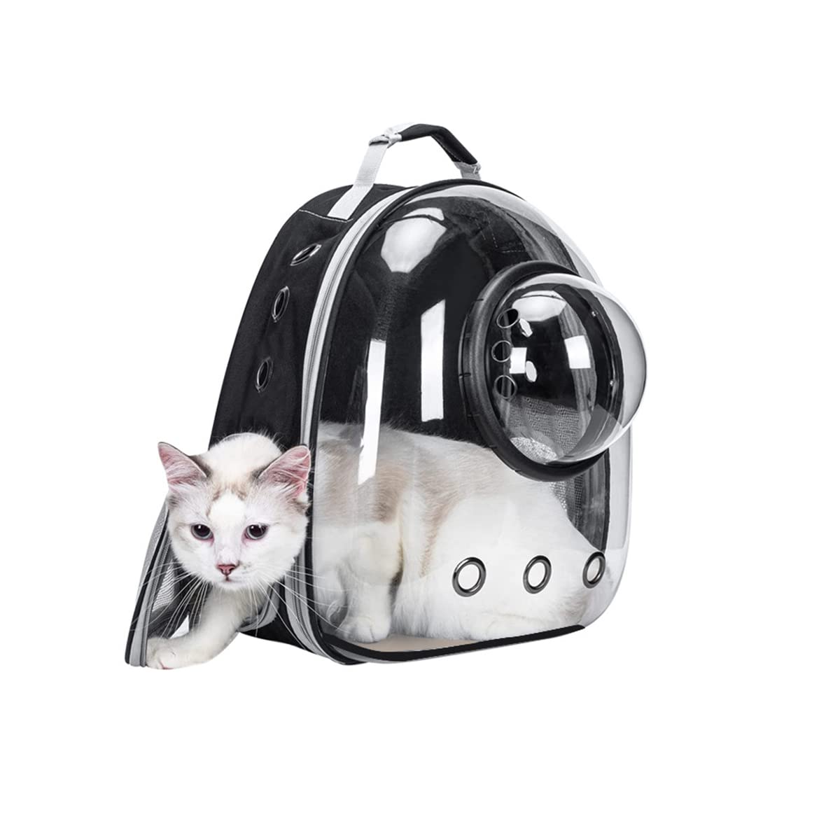 LANMOU Katzenrucksack bis 12kg Raumkapsel Haustier Rucksack Belüften Großer Tragbare Hunderucksack Katzenrucksack mit Vornes Transparentes Fenster und Innerer Sicherheitsleine