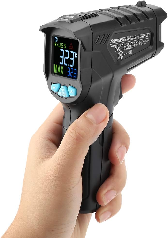 LCD Display No-Contact Digital Infrared Thermometer No-Contact Digital Temperature Gun IR Thermometer Industrial Equipment Temperature Detection(IR01A)