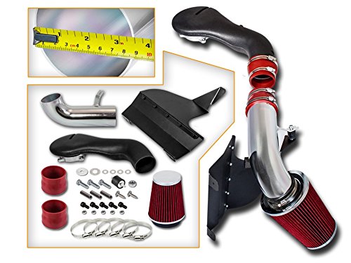 Cold Air Intake System with Heat Shield Kit + Filter Combo RED Compatible For 96-04 Chevy S10/ Chevy Blazer / 96-01 GMC Jimmy / 96-04 GMC Sonoma V6 4.3L
