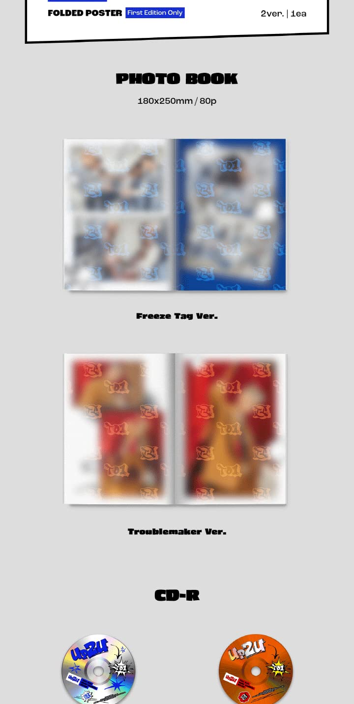 TO1 UP2U 4th MIni Album Contents+CD + Photobook+Sticker+Message Card+Lenticular Card+Selfie+POB + Tracking (zestaw (Freeze Tag + Troublemaker))
