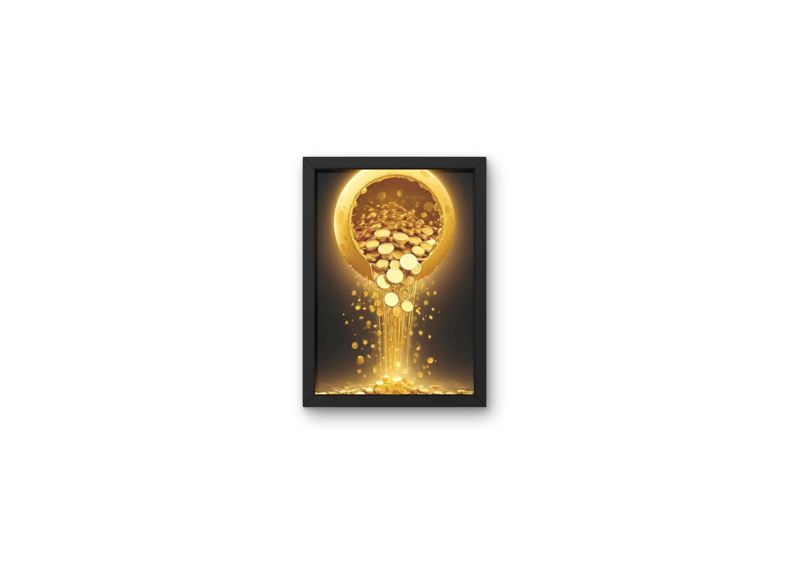 Lucky Vastu Money Flowing from Tap/Gold Coins Tap Flow Spiritually Powerful Symbol Painting Wall Art for Home Office Living Room Photo Frame | Size 8 * 12 px-image-31