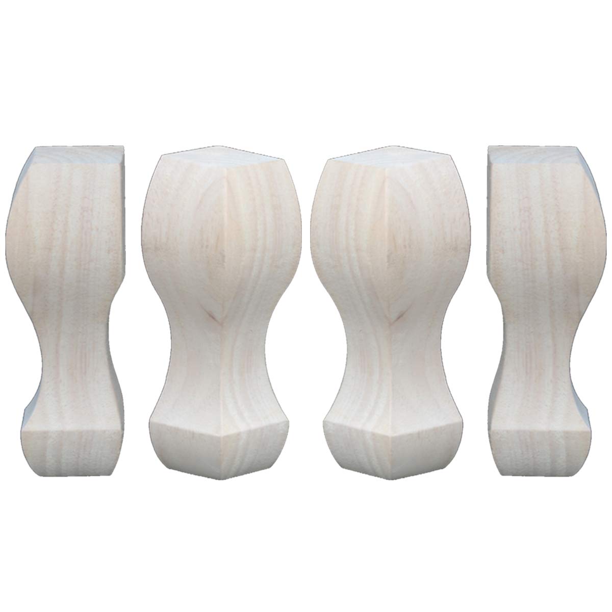 DIY Set of 4 Carvings Shaped Rubber Wood TV Table Legs Furniture Sofa Chair Ottoman Couch Bed Wardrobe Cabinet Legs