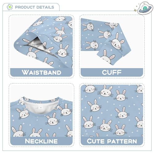 JUNZAN Easter Rabbits Blue Kids Girls Hoodie Sweatshirt Long Sleeve Outerwear for Kids Athletic 4T3