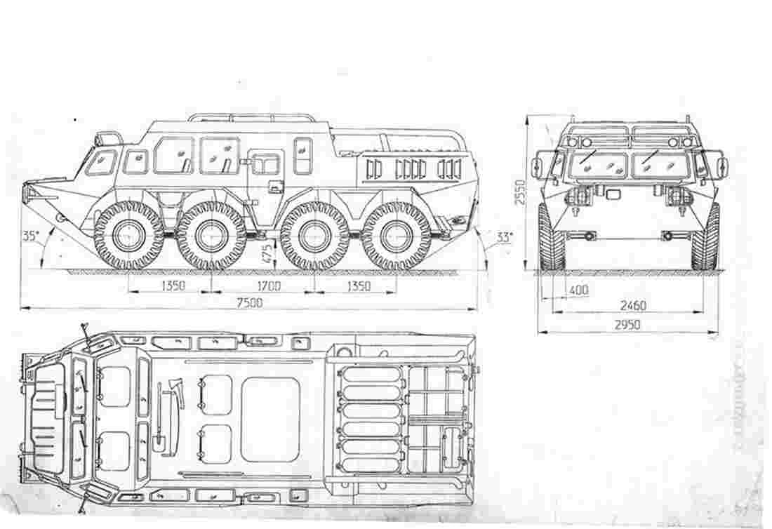 gaz btr 80 06 Blueprint Drawing A4 Photo