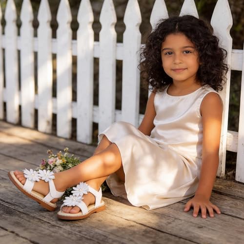 Image of Girls Dress Sandals Comfy Hook and Loop Summer Shoes for Toddlers