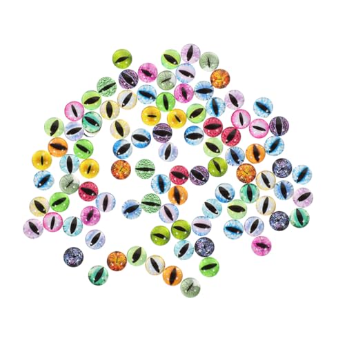 Veemoon Vidrio para Manualidades Ojos de Muñeca 8 Mm, Accesorios Hechos a Mano para Bricolaje, Ojos Decorativos Parte Trasera Plana para Juguetes y Artesanía