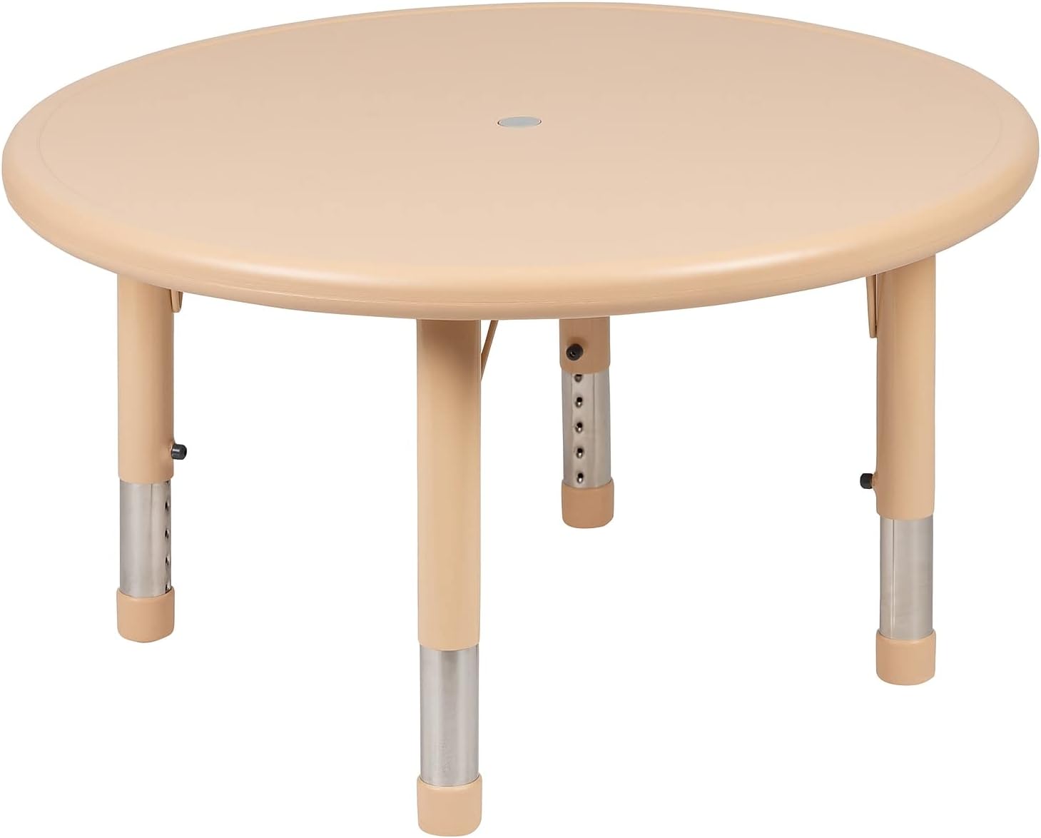 Flash Furniture 33" Round Natural Plastic Height Adjustable Activity Table Natural Round