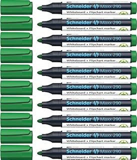 Schneider Maxx 290 markery (do tablic suchościeralnych i flipchartów, grubość kreski: 2-3 mm) opakowanie 10 szt. zielone