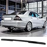 FREEMOTOR802 Compatible with 2001-2007 Mercedes-Benz C-Class W203 4-Door Sedan Trunk Spoiler, Painted #197 Obsidian Black Metallic AMG Style ABS Plastic Rear Wing Spoiler Tail Lip
