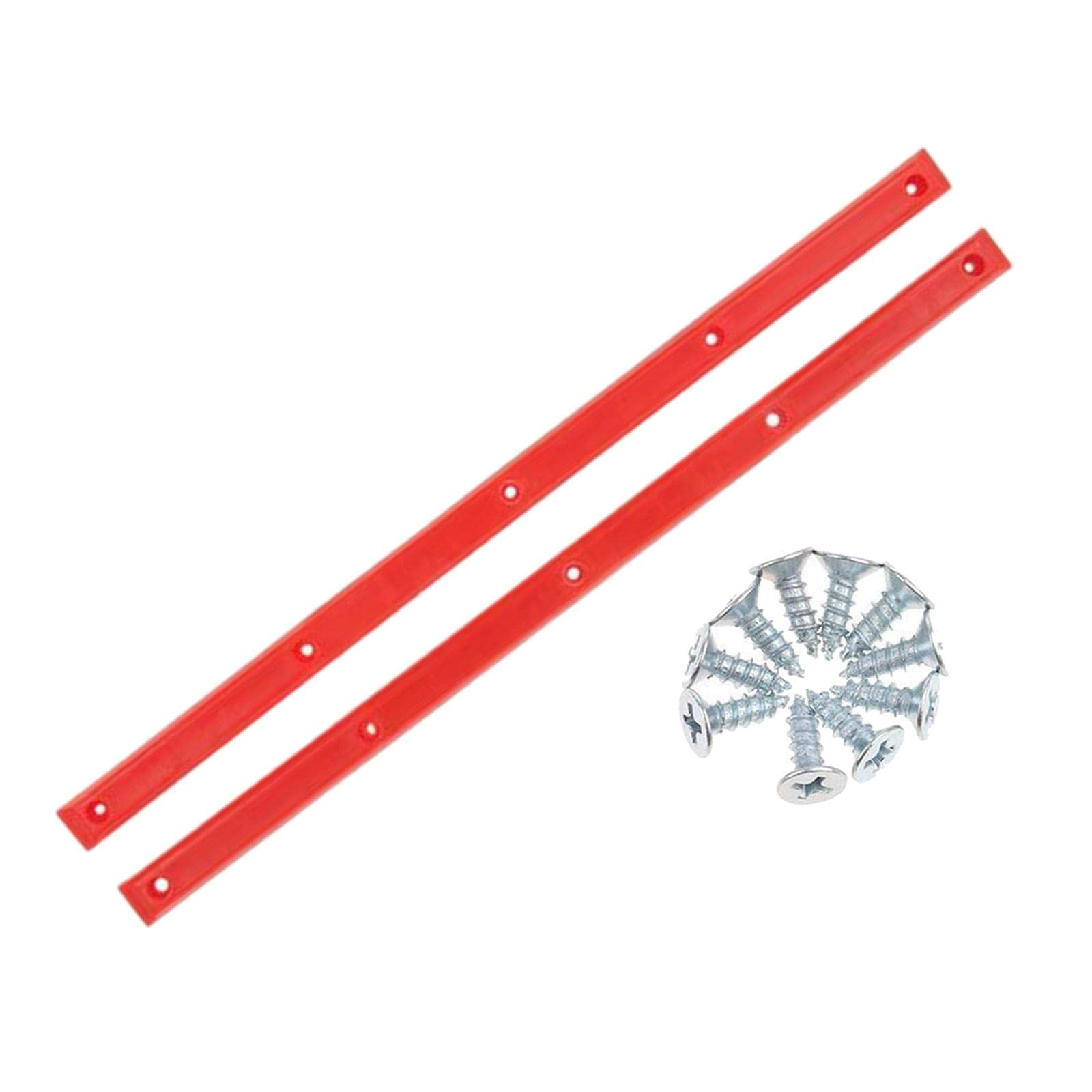 Generic 2pcs Skateboard Longboard Deck Rails with Mounting Screws 1 Pair, Red, 36x1.7x0.7cm