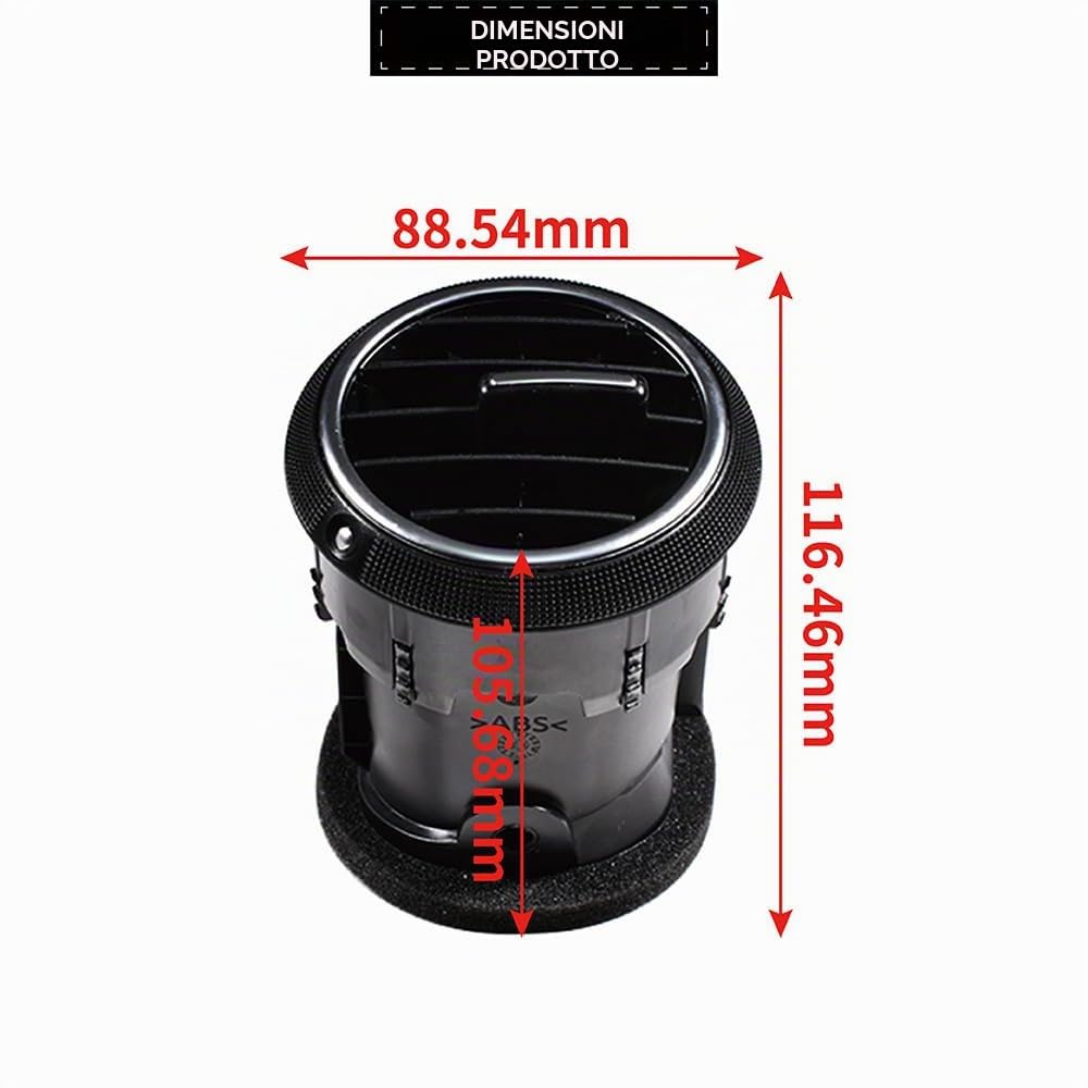Bocchette di Cruscotto Aria Condizionata Auto Compatibile con Audi A3 S3 8P 2004-2013 8P0820901D 04945004