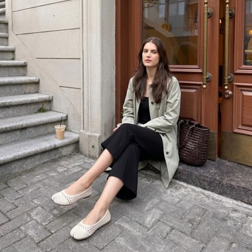 Image of VBDB Mesh Ballet Flats for Women Split Toe Tabi Flats Wide Width Mesh Flats Low Heel Casual Ballerina Comfortable 2026 Spring Summer Shoes