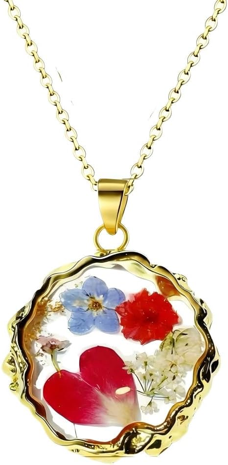 Birth Flower Necklace,1-12 Birth Month Flower Handmade Pendant Necklaces for Women Personalized Custom Floral Jewelry,Boho jewelry,Birthday Gift for Women Girls Best Friend