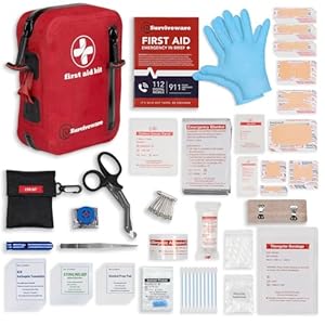 Surviveware 98-Piece Waterproof Premium First Aid & Survival Kit – Comprehensive Emergency Preparedness Gear for Camping, Hiking, Backpacking, and Outdoor Adventures
