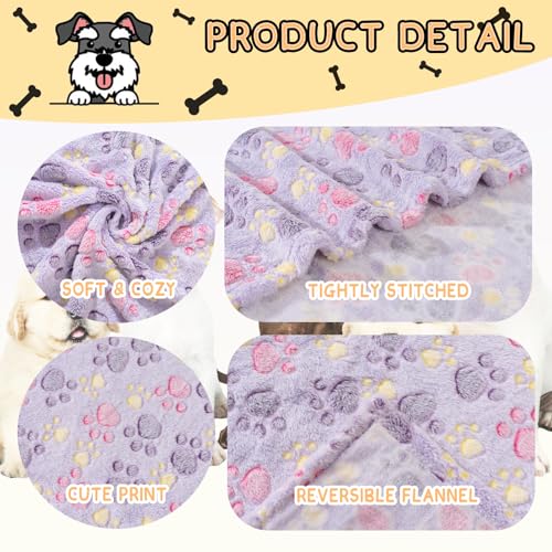 Image of Dog Blankets for Dogs, 3 Pack Large Blanket Medium Blanket Dog Cat Soft Fuzzy Blankets Washable,Comfort Flannel,Fuzzy Soft Blankets for Dogs,Pet Blanket,Reversible Cow Print,41 x 31 inch,Black