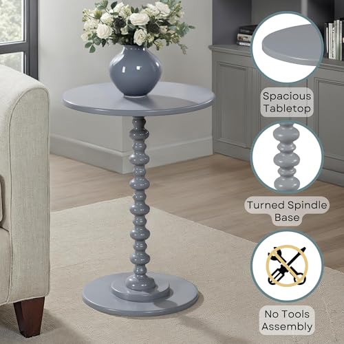 Image of Convenience Concepts 131355GY Palm Beach Spindle Table, Gray