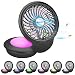 Allnice Mini USB Fan Desk Fan USB Powered Desktop Fan 360° Rotation 3 Speeds Table Fan Quiet Personal Fan with 7 Colors Night Light for Home Office Bedroom PC Travel (Black)