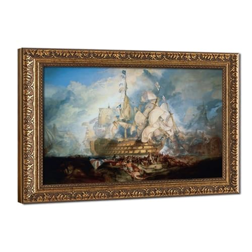 Toile tendue The Battle of Trafalgar de Turner tableau 30x45 cm