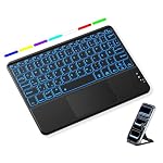 Vobafe – Vobafe Bluetooth Tastatur mit Touchpad, 7-farbiges Backlight