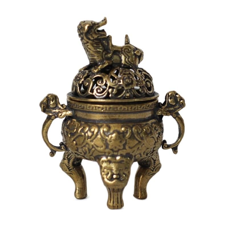 Brûleur d'encens en laiton vintage pour cônes et méditation