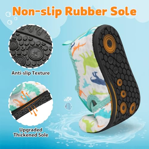 Image of LeIsfIt Kids Water Shoes Girls Boys Quick Dry Aqua Socks Breathable Swim Shoes Non-Slip Barefoot Socks for Beach Surf