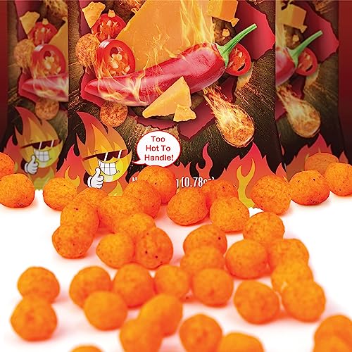 Snack HOUSE Flamin Hot High Protein Puffs, Healthy Food for Adults & Kids, Low Carb Diet & Keto Friendly , Cheese Puffs–Gluten & Grain Free – 8-Pack
