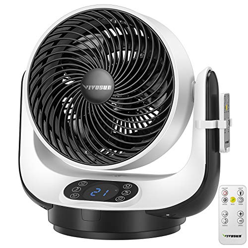VIVOSUN Air Circulator Fan Strong Wind Floor Fan Table Fan with Remote Control for Bedroom, Home, Dorm, Office, ETL Certified