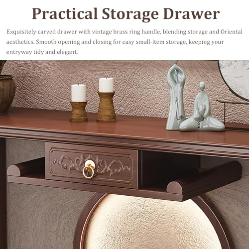Mesa consola de bambú para entrada pasillo detrás del sofá mueble zen 8