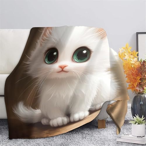 Couverture microfibre chaude chat adieu nuits froides plaid léger lit