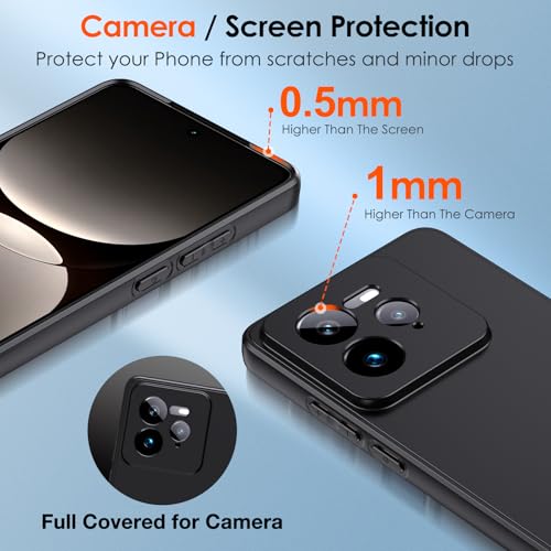 iVoler Etui silikonowe do Realme GT 7 PRO z ochroną aparatu, ultra cienkie miękkie etui z TPU odporne na zarysowania i wstrząsy etui ochronne, czarne