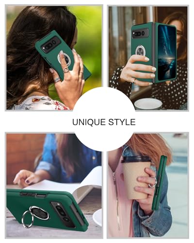 Étui Google Pixel Fold BENTOBEN avec protection charnière et anneau vert - 6