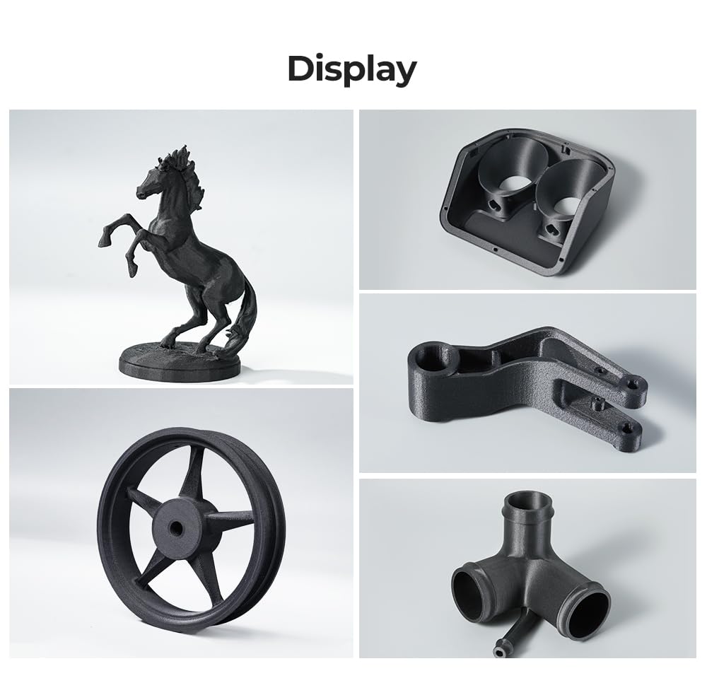 Creality PPA-CF filament do drukarki 3D 1,75 mm, 1 kg (2,2 funta), wysokowydajny nylon z 15% włóknem węglowym do części samochodowych i przemysłowych (czarny)