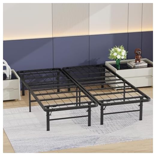 Queen Bed Frame Metal Platform Bed Frame Queen Size 14 Inch Mattress Foundation Box Spring Replacement Heavy Duty Steel Slat Noise-Free Easy Assembly,Black