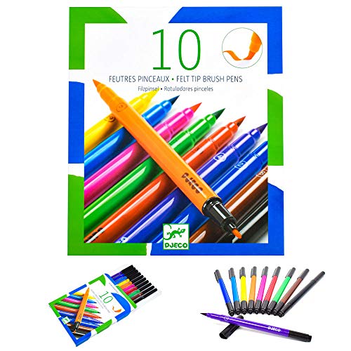 Djeco - 10 feutres pinceaux classiques